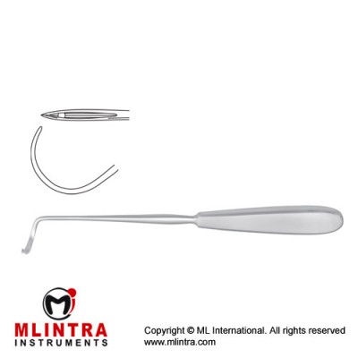 Deschamps Ligature Needle Sharp for Left Hand Stainless Steel, 20 cm - 8"